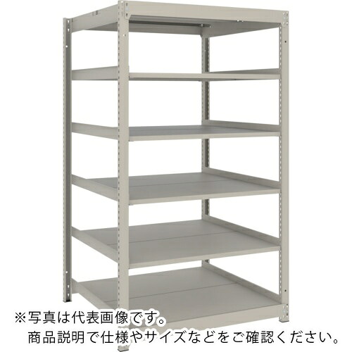 TRUSCO ( トラスコ中山 ) スチール写真仕合わせ 薄板仕合わせ(棚板取りわける印字機、耐荷重100Kg)900×875×H1500 6段単体 ネオ薄墨色 ( UL-5396 NG )