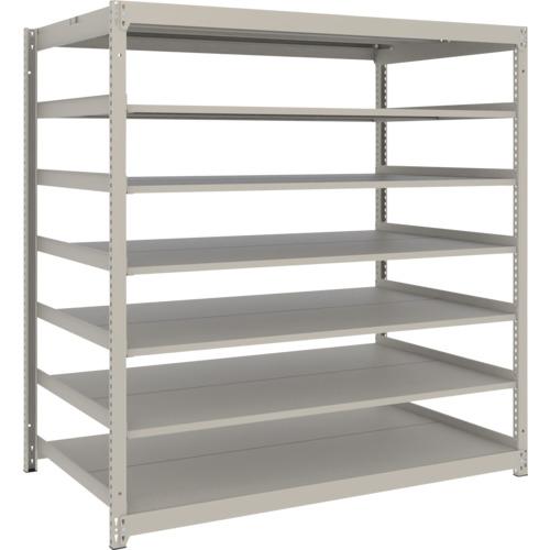 TRUSCO ( トラスコ中山 ) スチールラック 薄板ラック(棚板分割タイプ、耐荷重100Kg)1800×875×H1500 7段単体 ネオグレー ( UL-5697 NG )