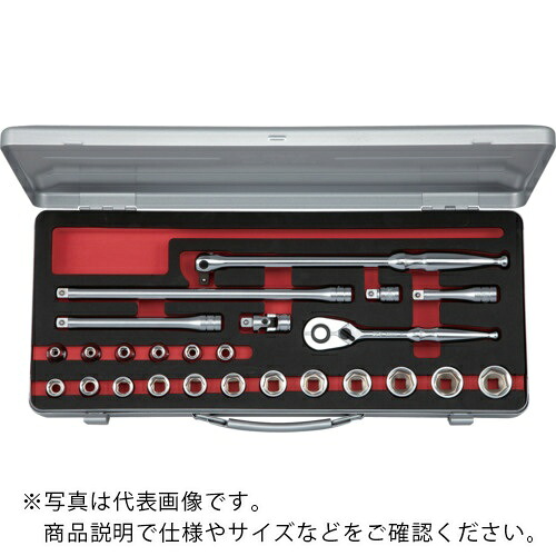 KTC ( 京都機械工具 ) 9.5sq.ソケットセット(六角)[25点] ( TB325A )