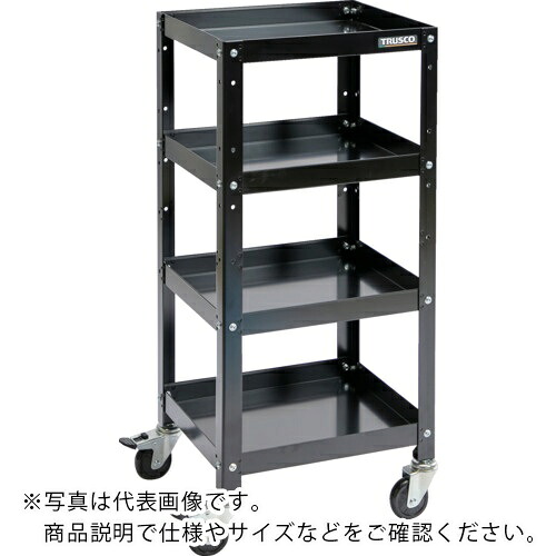 TRUSCO ( トラスコ中山 ) ツールワゴン ラビットワゴン 360×360 ゴム車輪 ブラック ( RBW-834 BK )