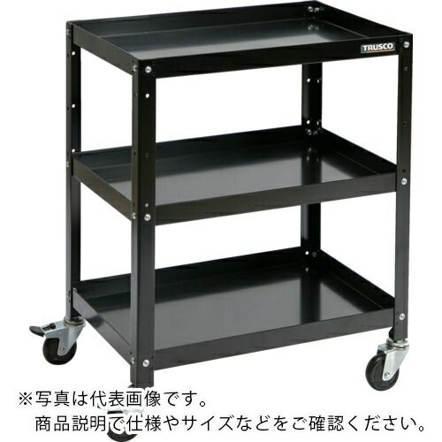 TRUSCO ( トラスコ中山 ) ツールワゴン ラビットワゴン 600×400 ゴム車輪 ブラック ( RBW-863 BK )