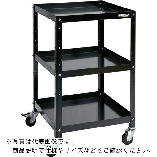 TRUSCO ( トラスコ中山 ) ツールワゴン ラビットワゴン 500×500 ゴム車輪 ブラック ( RBW-753 BK )