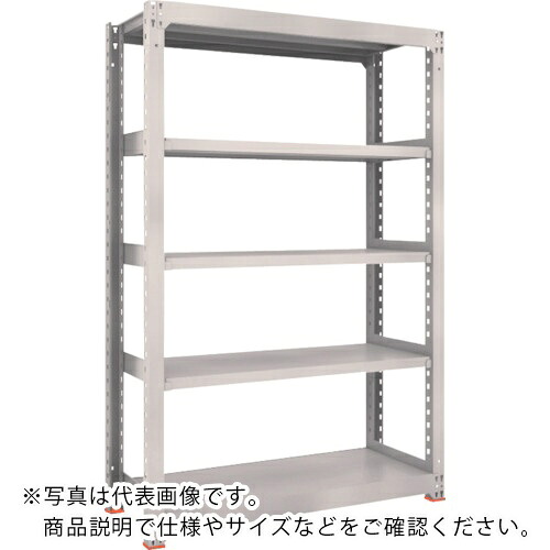 TRUSCO ( トラスコ中山 ) M3型中量棚 1200X571XH1500 8段 単体 免震樹脂ベース付 ネオグレー ( M3-5468SFC NG )