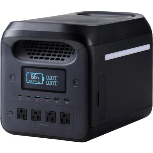 ELECOM ( エレコム ) ポータブル電源 1229Wh AC定格出力1500W AC×4 ブラック ( DE-PS1200PBK )