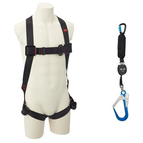 ３M ( スリーエム ) 【制限事項仕掛ける品】 プロテクタ フルハーネス M/L大きさ・巻き取り式シングルランヤードセット ( 1161649KIT1 )