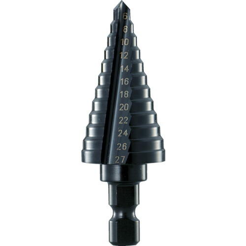 TRUSCO ( トラスコ中山 ) ステップドリル 2枚刃黒染め表面処理 6~27mm 段数12 ( NMS-27 ) トラスコ中山(株)