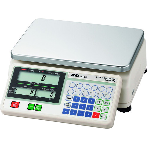 A＆D ( エー・アンド・デイ ) 【販売時届出必要】 検定付き店舗用料金はかり SQ6K 6区検定品 ( SQ6K-JA-06N00 ) (株)エー・アンド・デイ 【メーカー取寄】