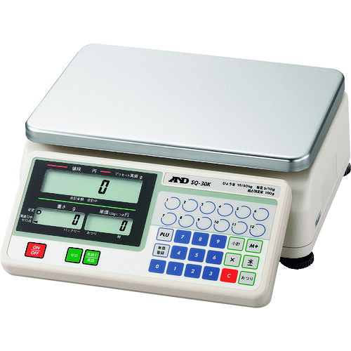 A＆D ( エー・アンド・デイ ) 【販売時届出必要】 検定付き店舗用料金はかり SQ30K 11区検定品 ( SQ30K-JA-11N00 ) (株)エー・アンド・デイ 【メーカー取寄】