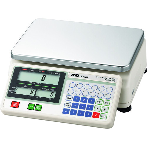 A＆D ( エー・アンド・デイ ) 【販売時届出必要】 検定付き店舗用料金はかり SQ15K 7区検定品 ( SQ15K-JA-07N00 ) (株)エー・アンド・デイ 【メーカー取寄】