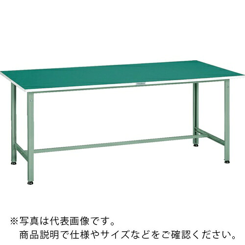 TRUSCO ( トラスコ中山 ) 軽荷重作業台(300kg)AE型 1500X900XH742 ビニールマット張り グリーン色 ( AE-1509E2 (2.0Tｼｰﾄﾂｷ) ) トラスコ中山(株) 【メーカー取寄】