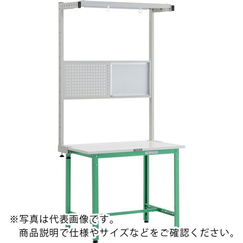 TRUSCO ( トラスコ中山 ) 軽荷重作業台(300kg)AE型 900X750XH1948(全高) ツールハンガーフルセット付 ヤンググリーン色 ( AE-0975THFS YG ) トラスコ中山(株) 【メーカー取寄】