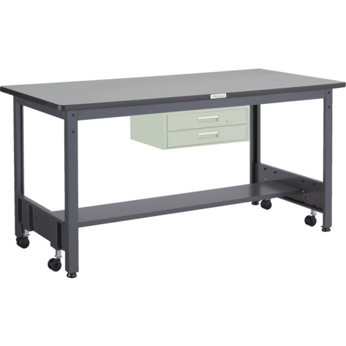 TRUSCO ( トラスコ中山 ) 中荷重作業台(500kg)CFW型 1200X600XH740 2段引出付 ダークグレー色 ( CFWR-1260F2 ) トラスコ中山(株) 【メーカー取寄】