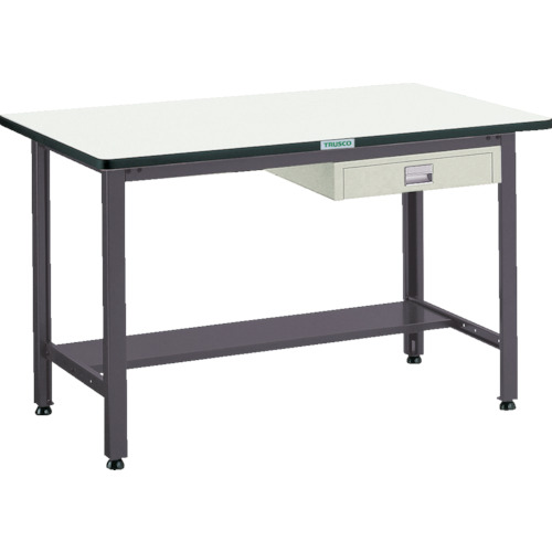 TRUSCO ( トラスコ中山 ) 中荷重作業台(500kg)AEW型 1200X750XH740 薄型1段引出付 ダークグレー色 ( AEWP-1275UDC1 (ﾀﾞｯﾌﾟﾃﾝﾊﾞﾝ) ) トラスコ中山(株) 【メーカー取寄】