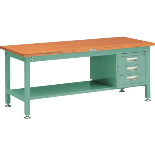 TRUSCO ( トラスコ中山 ) 中荷重作業台(1200kg)HW型 1800X750XH740 3段・4段引出付 グリーン色 緑 ( RHW-1800D3D4 GN ) トラスコ中山(株) 【メーカー取寄】 105,859円