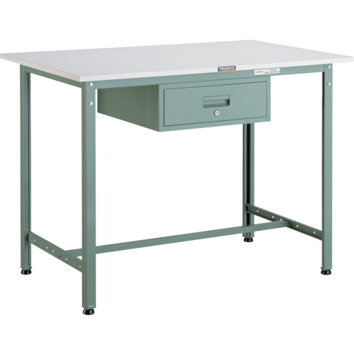 TRUSCO ( トラスコ中山 ) 軽荷重立作業台(300kg)HAE型 1200X750XH900 1段引出付 グリーン色 ( HAE-1200F1 (ニューポリハクショクテンバン) ) 【メーカー取寄】|Orange Tool Tokiwa