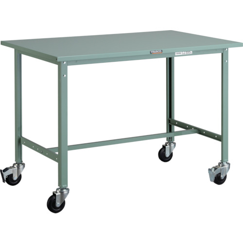 TRUSCO ( トラスコ中山 ) 軽荷重作業台(150kg)AE型 1200X750XH846 φ100キャスター付 グリーン色 ( SAE-1200C100 ) トラスコ中山(株) 【メーカー取寄】