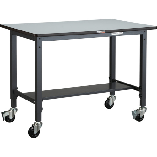 TRUSCO ( トラスコ中山 ) 軽荷重作業台高さ調節式(100kg)AWM型 1200X750XH806~1016 φ100キャスター付 ダークグレー色 ( AWMR-1275C100 ) トラスコ中山(株) 【メーカー取寄】
