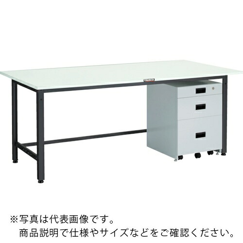 TRUSCO ( トラスコ中山 ) 軽荷重作業台(400kg)LEW型 1500X750XH740 3段キャビネット付 ダークグレー色 ( LEWR-1500UDK111 ) 【メーカー取寄】|Orange Tool Tokiwa