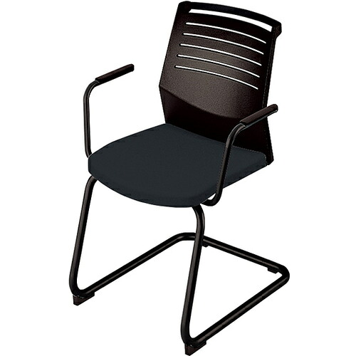 NAIKI ( ナイキ ) ミーティングチェアー(肘付) E290型 オセディア osedia ( E298V-B1-BK ) 【製造業者取寄】