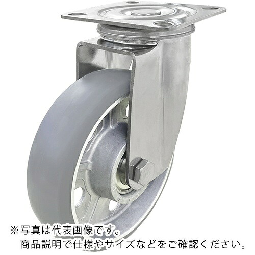ユーエイ プレート式 自在 ステンレスキャスター アルティメットウレタン 車輪径150mm Jタイプ SUS-J型 ( SUS-AUUJ-150 )