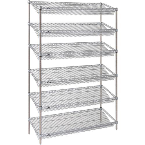 ERECTA ( エレクター ) スーパーシリーズ・スランテッドシェルフ 間口910mm×奥ふかさ460mm×高さ2197粍(P) DB無 6段 ( ST910STP2200W6 ) 【製造会社取寄】