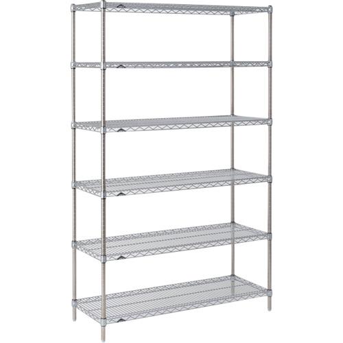ERECTA ( エレクター ) スーパーシリーズ・ステンレスワイヤーシェルフ 間口758mm×奥行460mm×高さ1892mm(P) DB付 6段 ( SMS760P1900W6 )