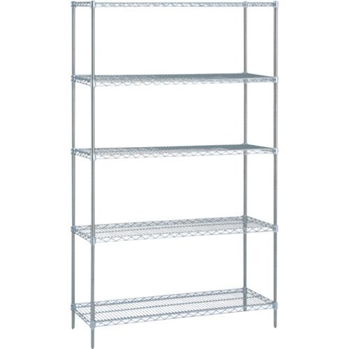 ERECTA ( エレクター ) スーパーシリーズ・オールステンレスワイヤーシェルフ 間口758mm×奥行460mm×高さ1587mm(PS) DB付 5段 ( SMS760PS1590SW5 )