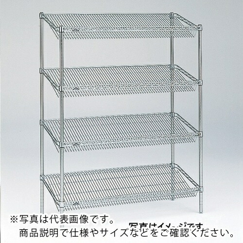 【SALE通貨価値】ERECTA ( エレクター ) スーパーシリーズ・スランテッドシェルフ 間口910mm×奥ふかさ460mm×高さ1587粍(P) DB付 4段 ( ST910STP1390W3 ) エレクター(株)