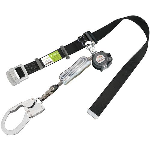 タイタン ( サンコー ) 胴ベルト型ロック付き巻取式 シングル Ribraライト 130kg仕様 ブラック ( RBLN506-130-BL )