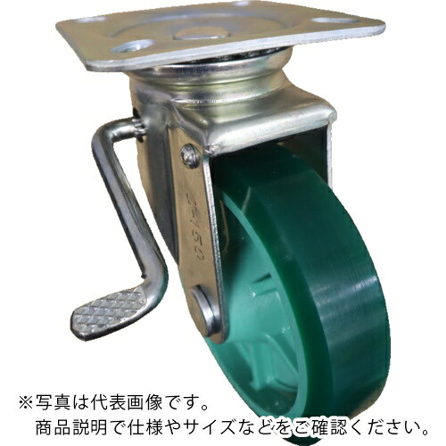 ヨドノ 脂箔付ウレタン拷問台(ベアリング無)自在車左ストッパー付 寛容に接する掛け目343daN ( PNUAJBL200 ) 【製造業者取寄】