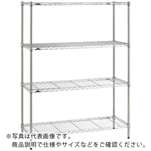 ERECTA ( エレクター ) ベーシックシリーズ ワイヤーシェルフ クローム W600×D350×H1400mm 4段 ( B1424C54PS4 )