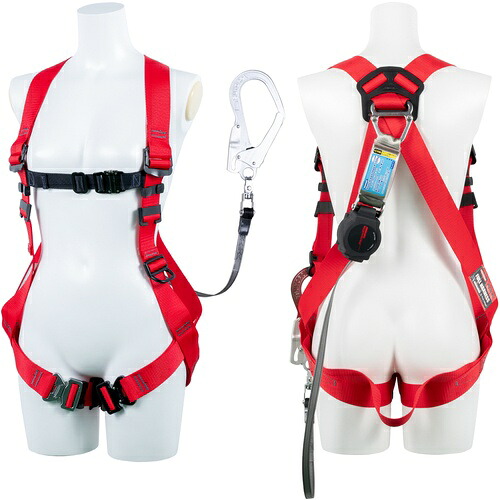 TSUYORON ( 藤井電工 ) もの言う花馬具 シングルランヤード付き添い人 鍵を掛ける規則体系付き添い人巻取式ワン・ハンドリトラ 赤 L大きさ ( TH509OH93SVOTRLR23JANBX ) 【製造業者取寄】