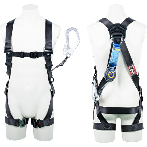 TSUYORON ( 藤井電工 ) 黒影馬具 シングルランヤード付き添い人 鍵を掛ける規則体系付き添い人巻取式SRリトラ うす暗い薄墨色 LL大きさ 130KG相応う型 ( TH504TR93SVOTDGLL130KR23JANBX ) 【製造業者取寄】