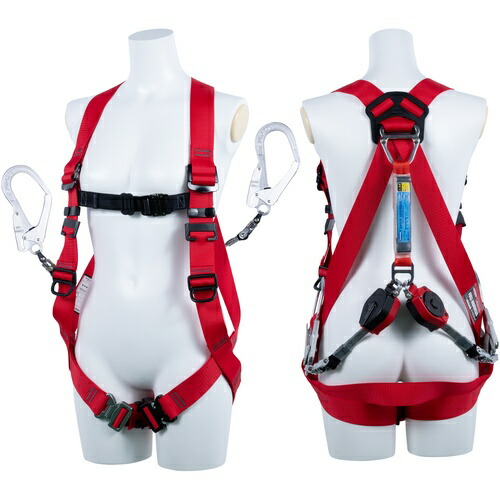 TSUYORON ( 藤井電工 ) もの言う花馬具 ツインランヤード付き添い人 鍵を掛ける規則体系付き添い人巻取式コルトリトラ 赤 M大きさ ( TH5092CR93SVOTRM2R23JANBX ) 【製造業者取寄】