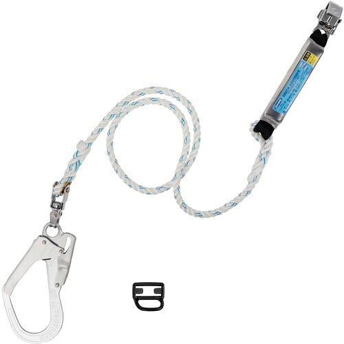 TSUYORON ( 藤井電工 ) フルハーネス用幽客yd シングルランヤード 縄索式 ( THL-93SV-312-R23-JAN-BX ) 【製造業者取寄】