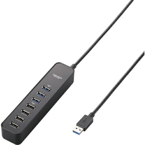 ELECOM ( エレコム ) 磁石付き添い人USB3.0界面積み上げる7界面USBこしき 黒いこと ( U3H-T706SBK )