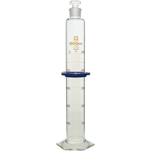 SIBATA ( 柴田科学 ) 有栓メスシリンダー カスタムA 500mL バンパー付 ( 026580-500 )｜Orange Tool Tokiwa