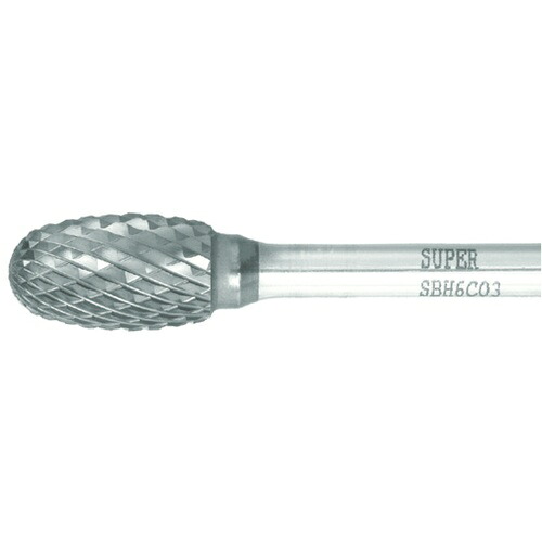 スーパー ( スーパーツール ) スーパー超硬バー 重切削用 ロー付タイプ 卵型 刃径:12.7mm 軸径:6.0mm ( SBH6C03 )｜Orange Tool Tokiwa
