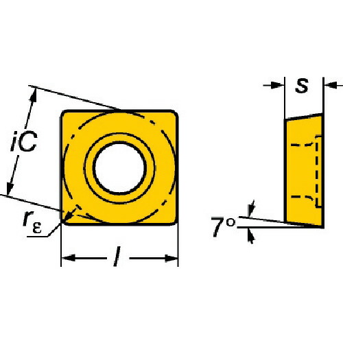 サンドビックコロターン107旋削用ポジ・チップ1115COATSCMT1115(SCMT09T308MM)【10個セット】