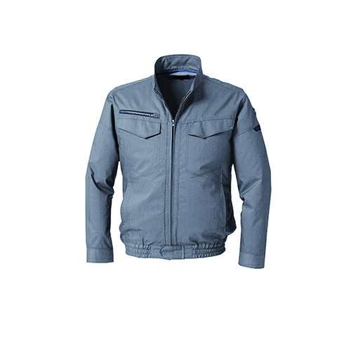 空調服 空調服R 遮熱長袖ブルゾン(ウェアのみ) & 空調服R スターターキット ( KU92200/グレー/5L + SKSP01 )