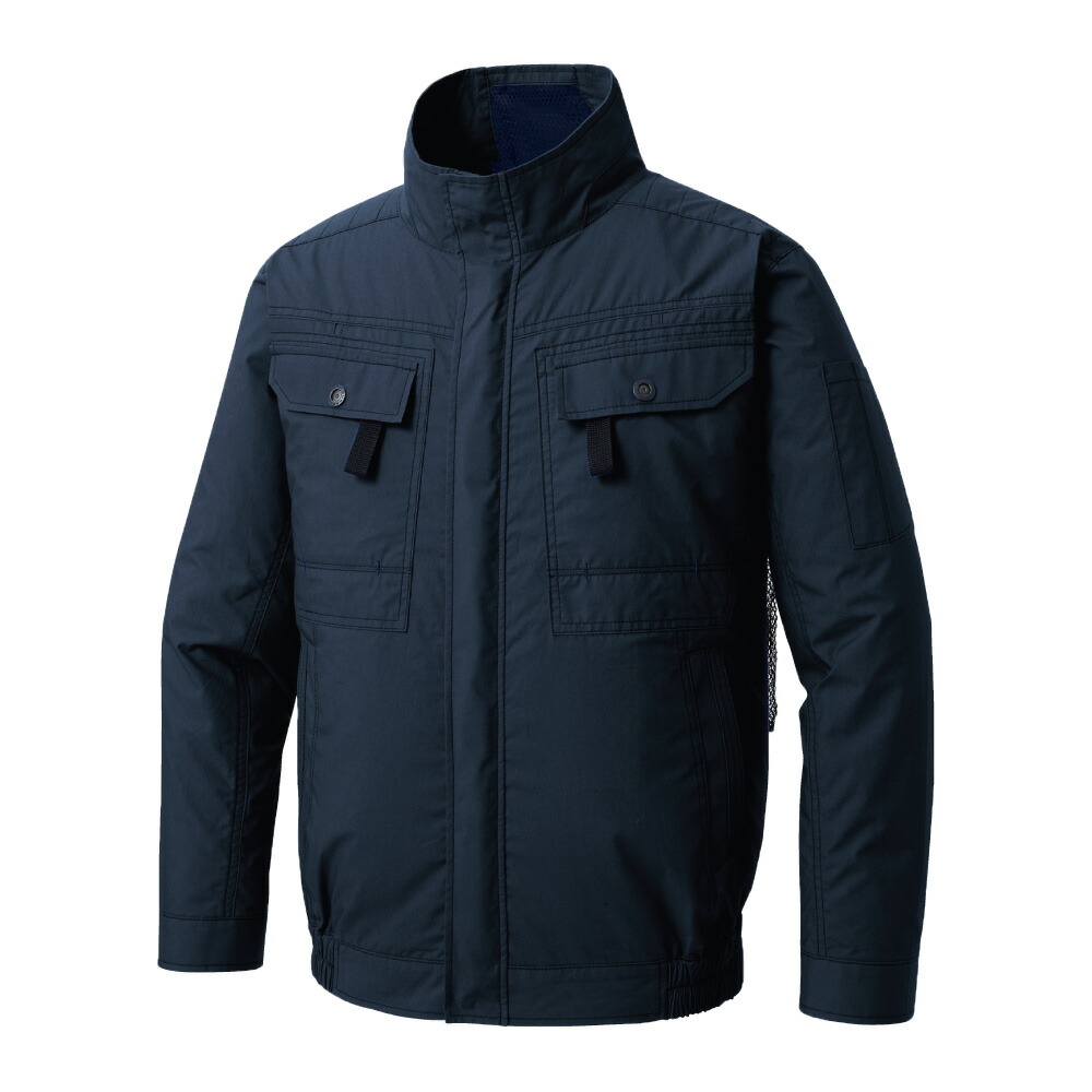 サンエス 空調風神服Rフルハーネス用長袖ブルゾン+デバイスセット ( KF92400G+3ﾈｲﾋﾞｰ+L + RD9291J + RD9220HN )
