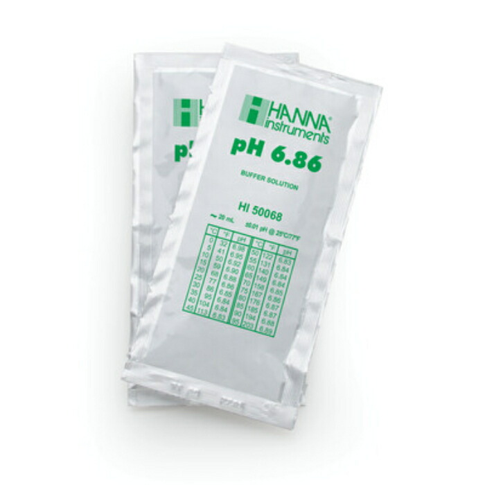 HANNA ( ハンナ ) pH標準液 pH 6.86 @25℃ 証明書付20mLX25袋 ( HI 50068-02 )