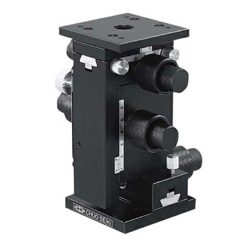 【SALE通貨価値】中央精機 X･Y･Z軸ﾒｶﾆｶﾙｽﾀﾝﾄﾞ 76×76(ｸﾗﾝﾌﾟ付)(粗微動ﾊﾝﾄﾞﾙ式) ( LT-214-2 )