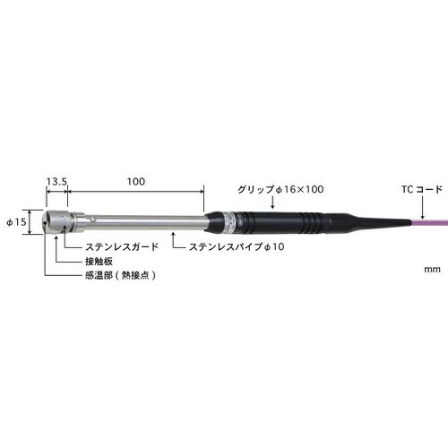 ANRITSU ( 安立表示計器 ) 静止状態境界線の外側用体温検知器 A形つづき物 -50～800℃ 手合いK 引っ切り無い、平行 100粍標準尺度繋ぎ ( AX-241K-01-1-TC1-ASP )