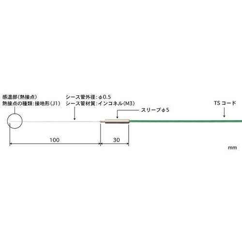 【SALE通貨価値】ANRITSU ( 安立表示計器 ) カクテルドレス熱電対気温検出器 ( B0.5-K-J1-M3-L100-TS1-ASP )