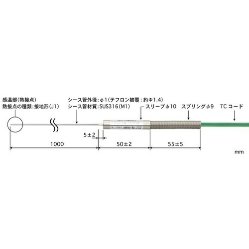 ANRITSU ( 安立計器 ) シース熱電対温度センサ ( BH1.0-E-J1-M1-L1000-TC1-ASP ) 18,128円