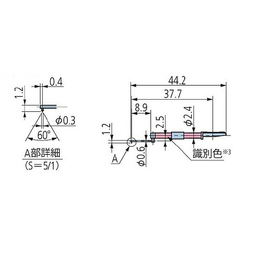 ミツトヨ 粗さ測定機 付属品 12AAC734/超小穴スタイラス/先端60°