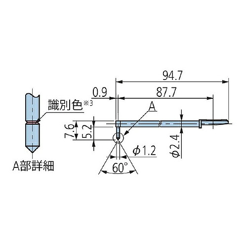 ミツトヨ 粗さ測定機 付属品 12AAC740/2倍スタイラス/先端60°