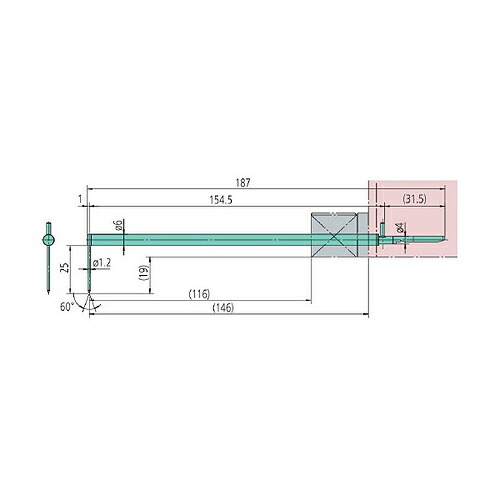 ミツトヨ 粗さ測定機 付属品 12AAJ041/2倍ナガサスタイラス(60ド)