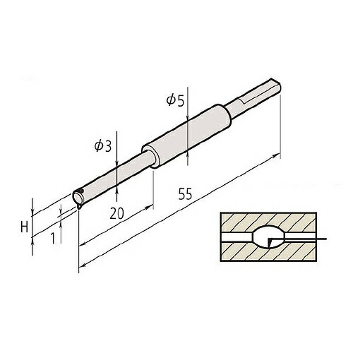 ミツトヨ 横ずっぽう測定機 嘱する品 12AAM105/小穴スタイラス(片角) SPH-42